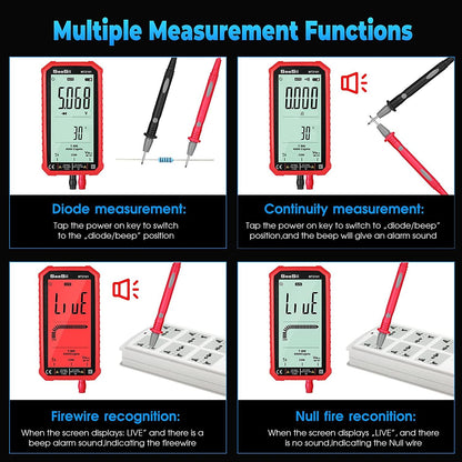 Digital multimeter med hela 4,7 tum LCD. Röd Generic