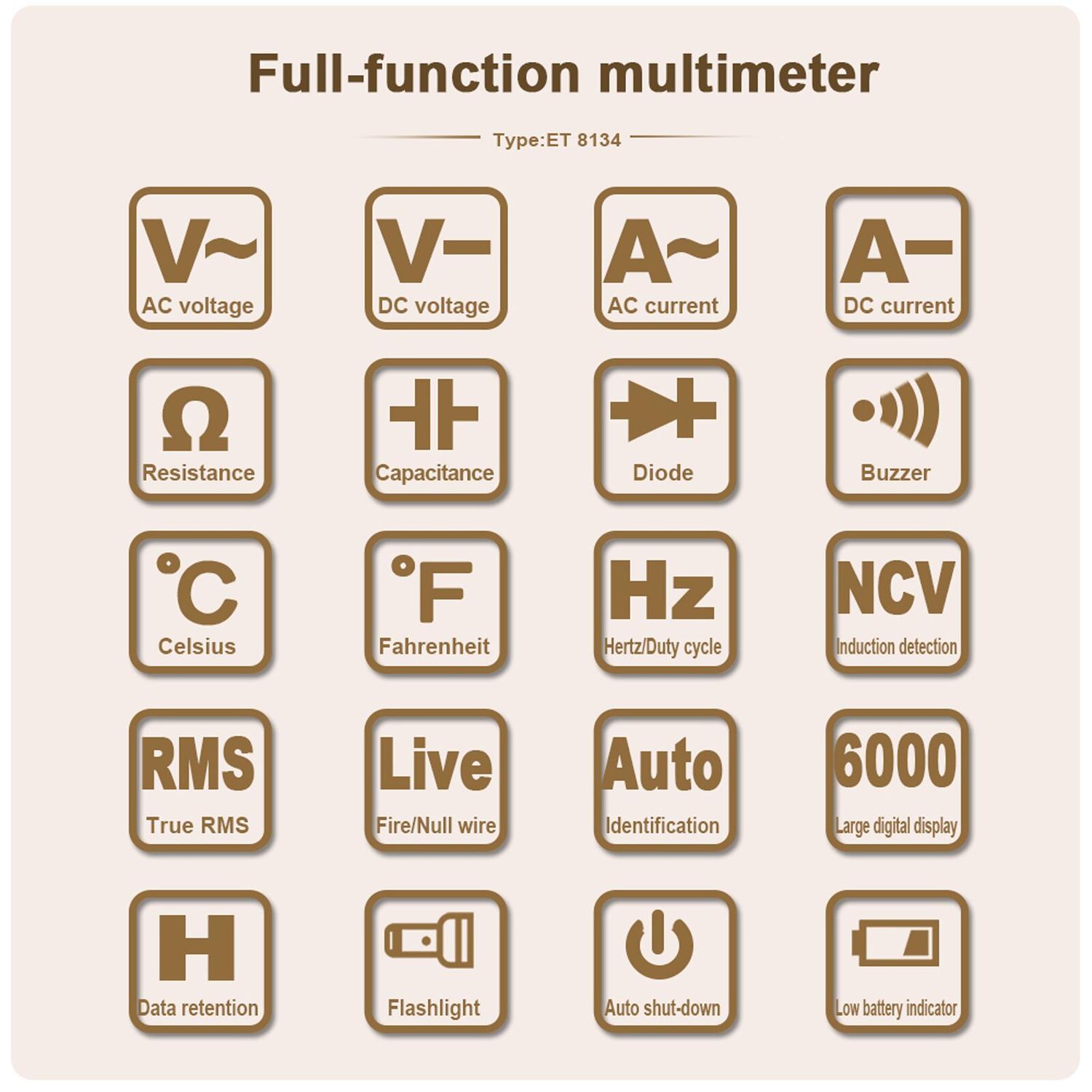 Digital multimeter med hela 4,7 tum LCD. Röd Generic