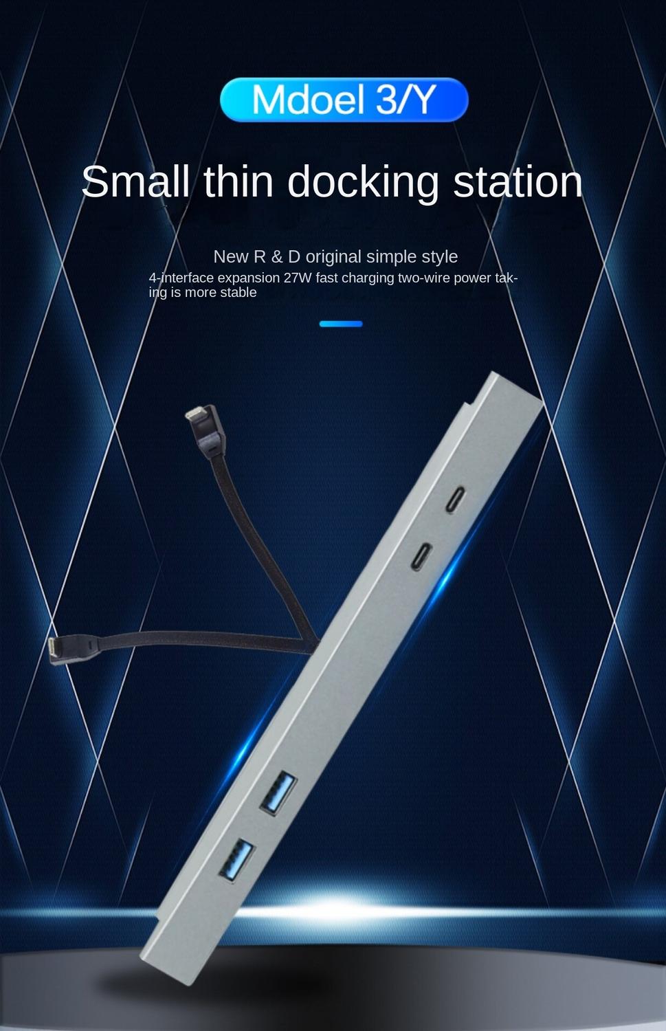 Dockningsstation för Tesla model 3/Y 2x USB - A 2X USB - C Generic