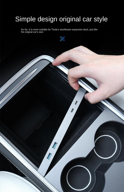 Dockningsstation för Tesla model 3/Y 2x USB - A 2X USB - C Generic