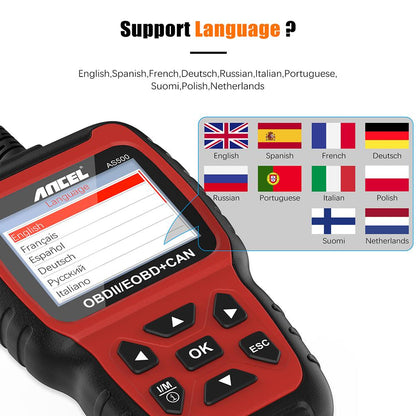 Felkodsläsare ANCEL AS500 OBD2 OBDII livstids fri uppdatering Generic