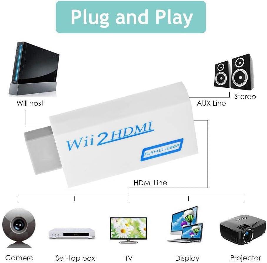 HDMI-adapter Kompatibel med Nintendo Wii Generic