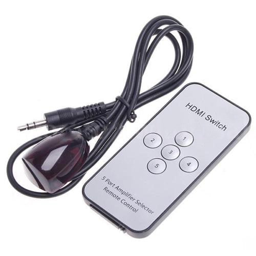 HDMI-switch med fjärrkontroll 5-vägs med IR-öga Generic