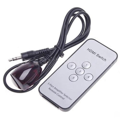 HDMI-switch med fjärrkontroll 5-vägs med IR-öga Generic