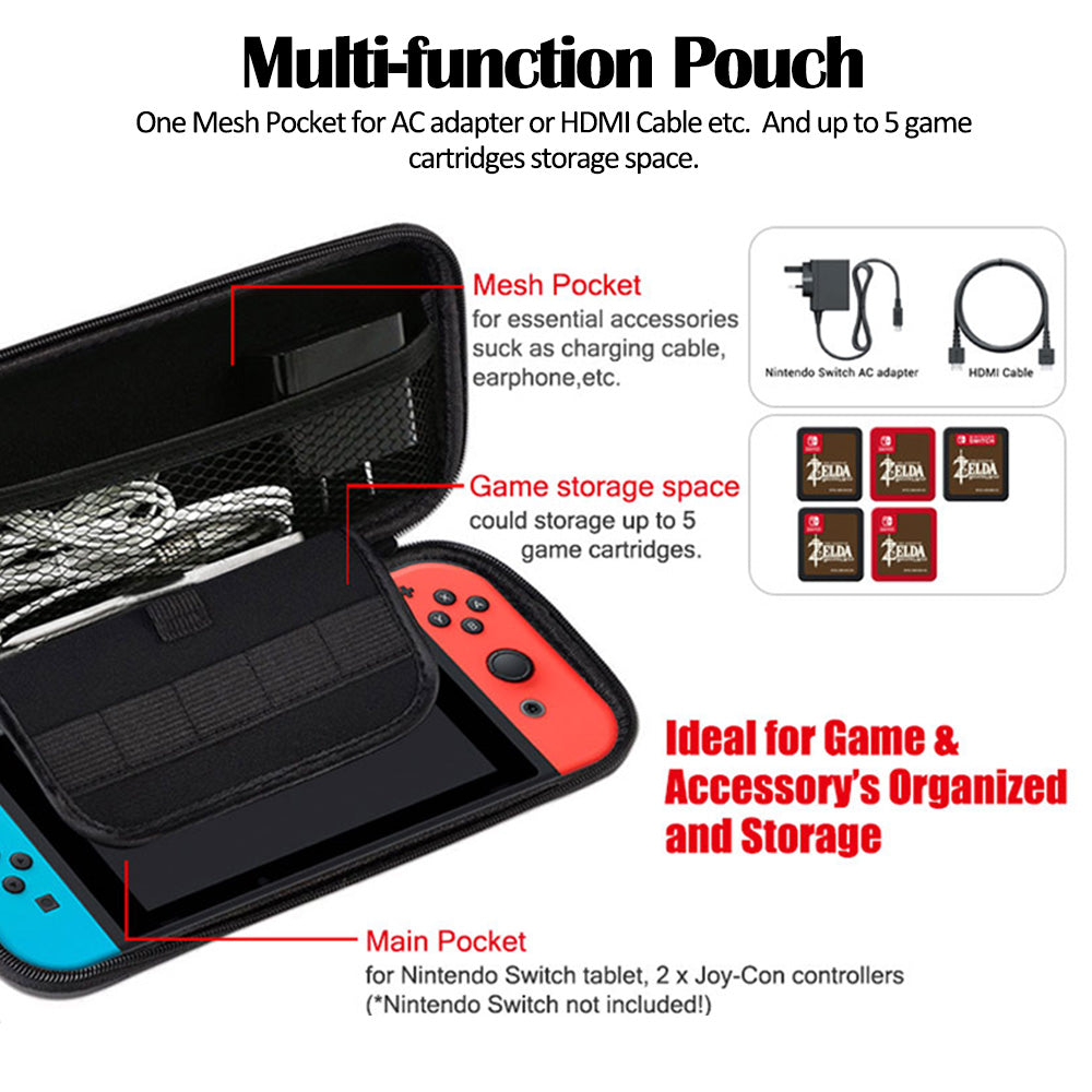 Hård Förvaringsväska, Fodral Kompatibel med Nintendo Switch, Svart Generic