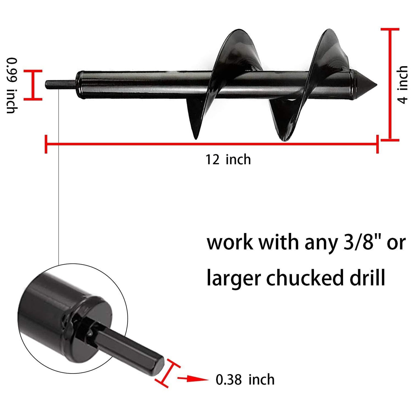 Jordborr Planteringsborr 30cm för borrmaskin Generic