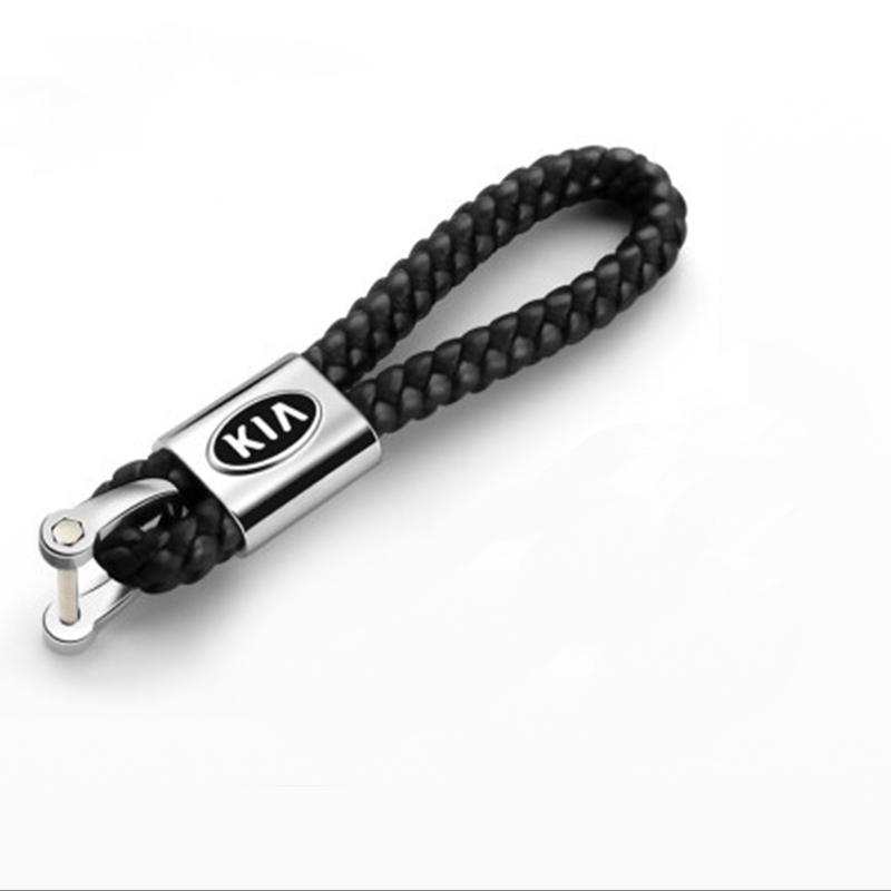 Kia Flätad nyckelring i läder Generic