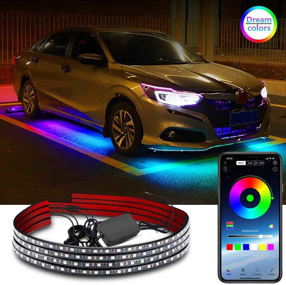 LED Slinga Under Car Kit Multicolor APP Styrt Vattentät Generic
