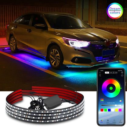 LED Slinga Under Car Kit Multicolor APP Styrt Vattentät Generic