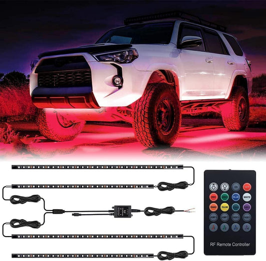 LED Slinga Under Car Kit Multicolor Fjärrkontroll Vattentät Generic