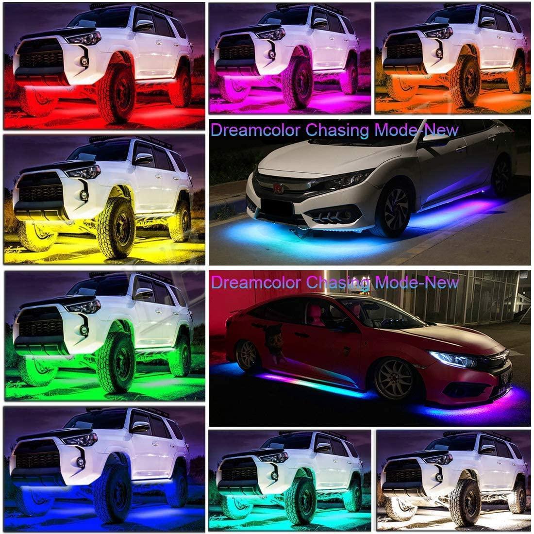 LED Slinga Under Car Kit Multicolor Fjärrkontroll Vattentät Generic