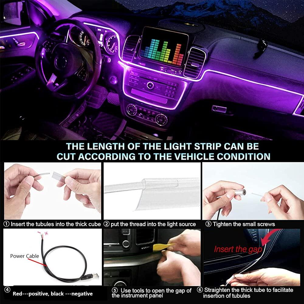 LED Optik strip belysning för bilinteriör 16 Million färg App. Generic