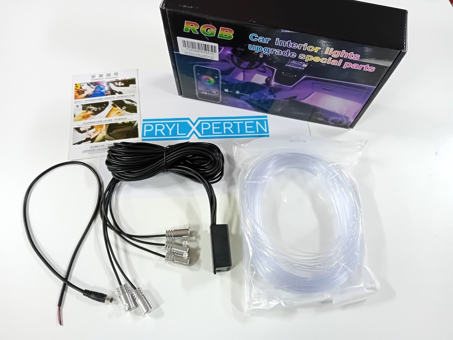 LED Optik strip belysning för bilinteriör 16 Million färg App. Generic
