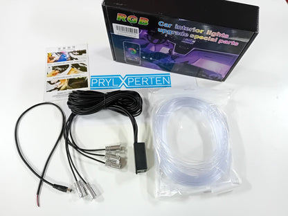LED Optik strip belysning för bilinteriör 16 Million färg App. Generic
