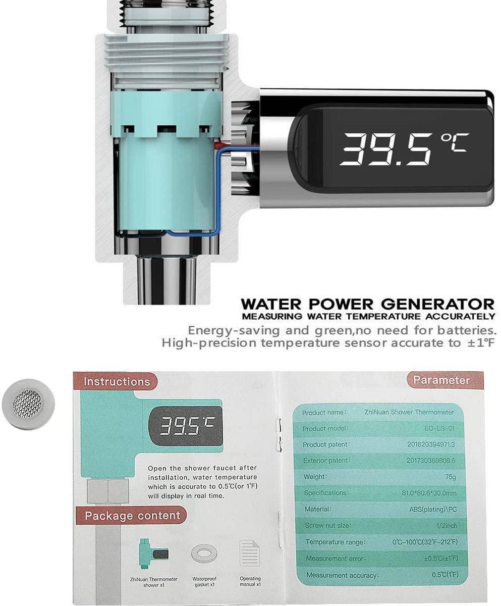 LED Termometer till duschkran, LED Termometer till duschkran Generic