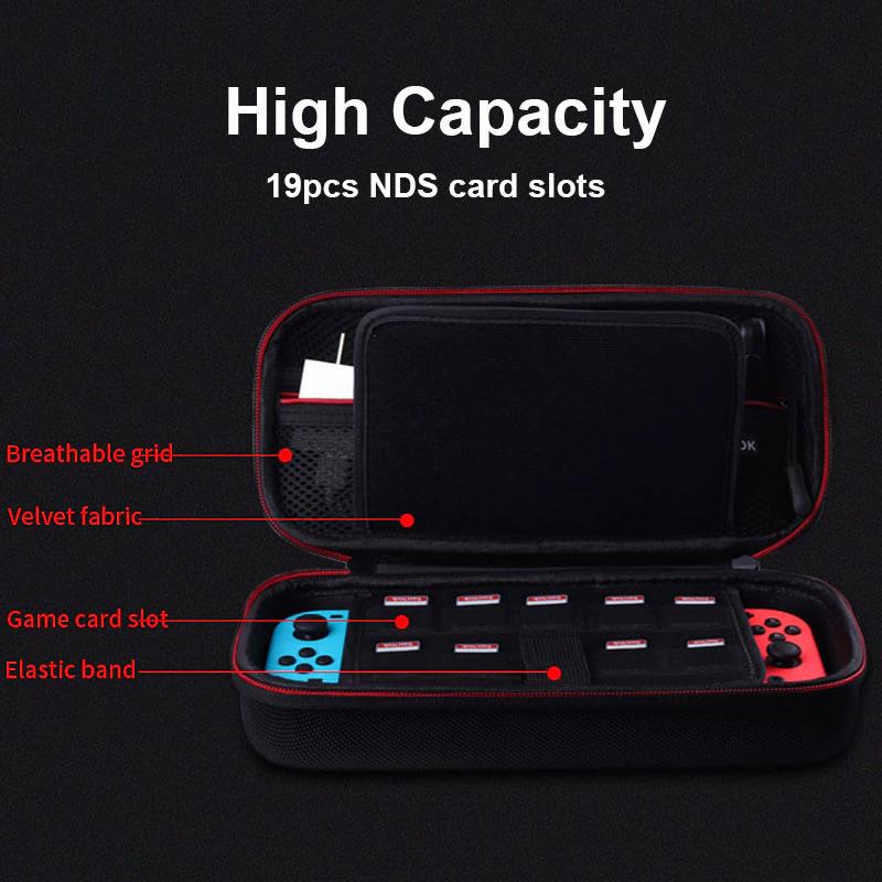 Stor Svart Hård Förvaringsväska, Fodral Kompatibel med Nintendo Switch Generic