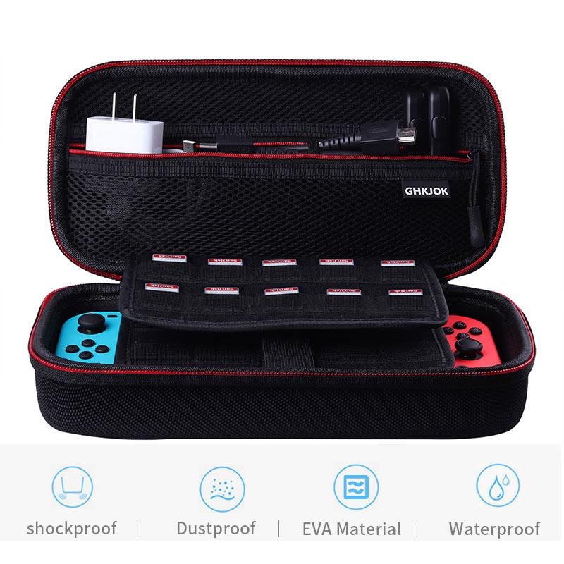 Stor Svart Hård Förvaringsväska, Fodral Kompatibel med Nintendo Switch Generic