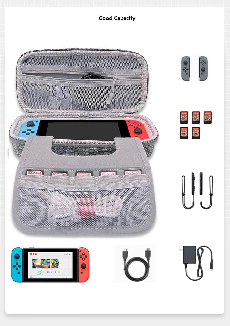 Stor Grå Hård Förvaringsväska, Fodral Kompatibel med Nintendo Switch Generic