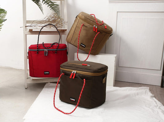 Stor Praktisk Kylväska Strandväska Picknick Kylbox Khaki Generic