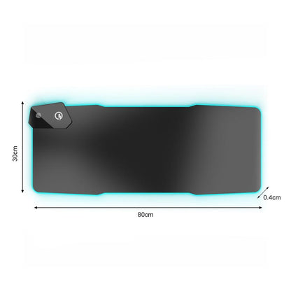 Stor RGB-musmatta, 80X40 cm RGB LED-utvidgad Musmatta med PD-snabbladdning Generic