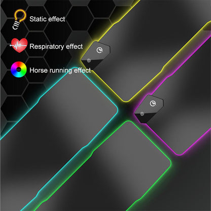 Stor RGB-musmatta, 80X40 cm RGB LED-utvidgad Musmatta med PD-snabbladdning Generic