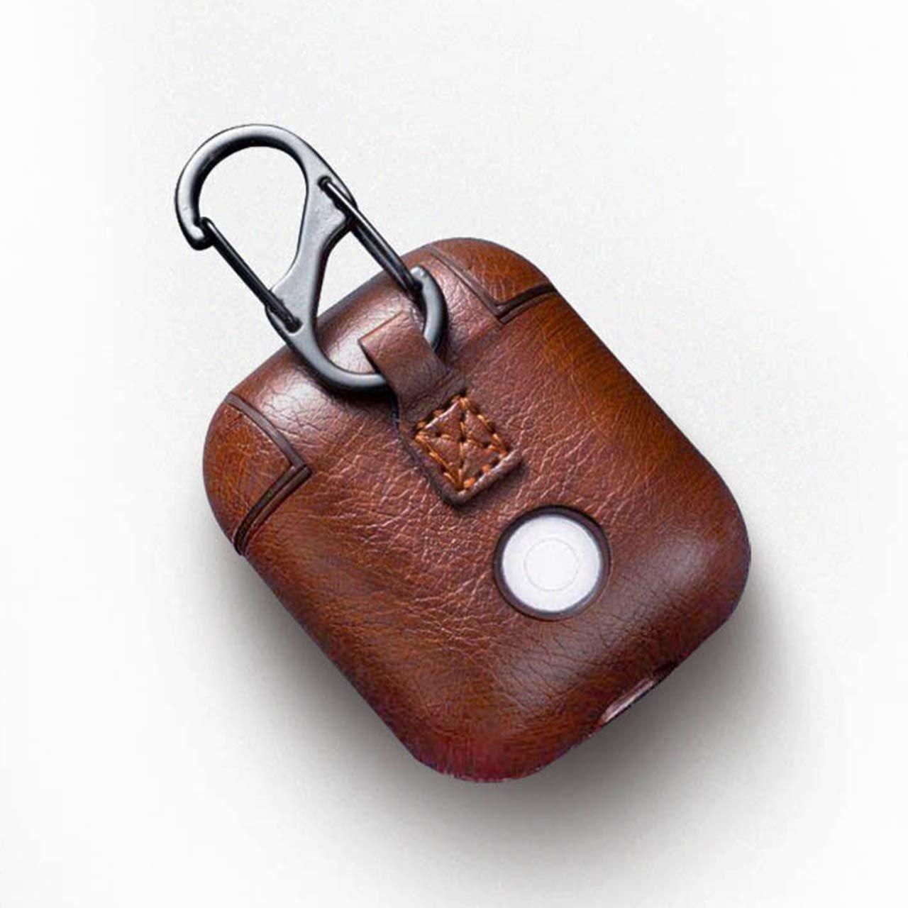 Läder Fodral för Apple Airpods / Airpod 2 - Mörkbrun Generic