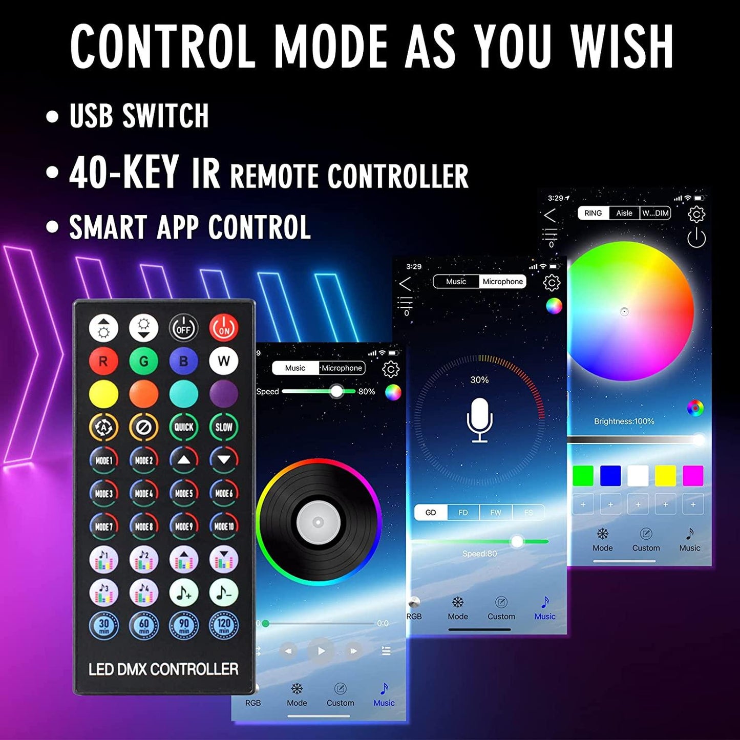Led Ring Till Playstation 5 PS5 App styrt + Fjärrkontroll Generic