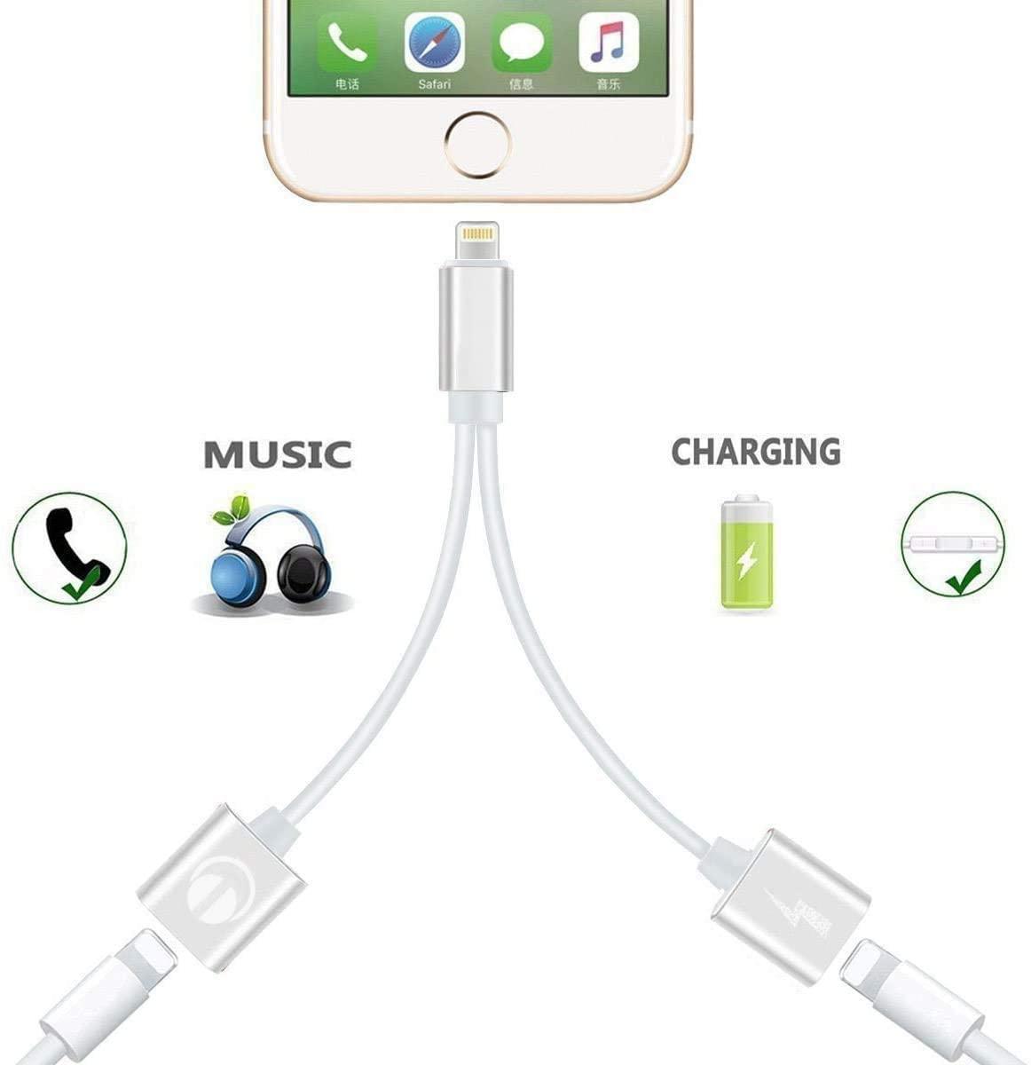 Lightning Adapter Audio & laddning Adapter 2 i 1 Generic