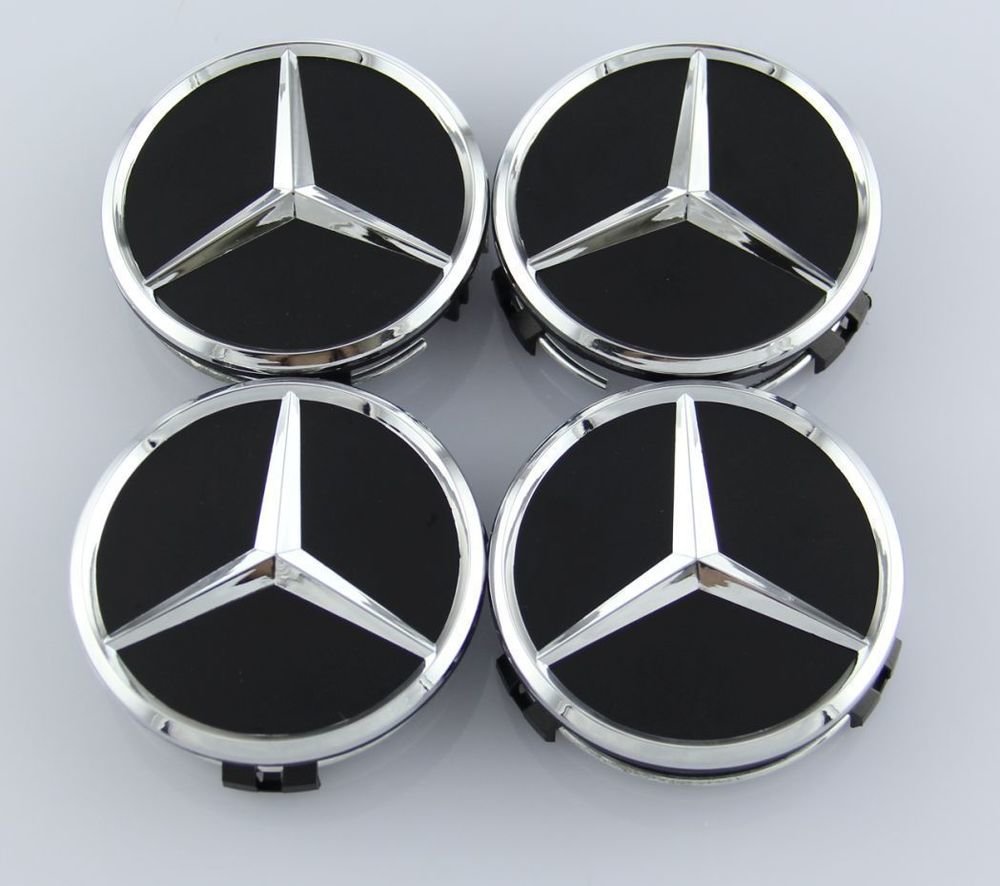 MB38 - 60MM 4-pack Centrumkåpor Mercedes Benz chrome Generic