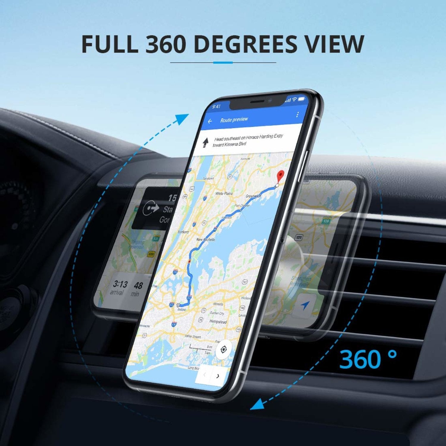 Universal Magnetisk mobilhållare för fläktgaller 360 Roterande Generic