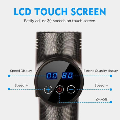 Massagepistol Carbon med Touch knapp samt LED-display 30 lägen Generic