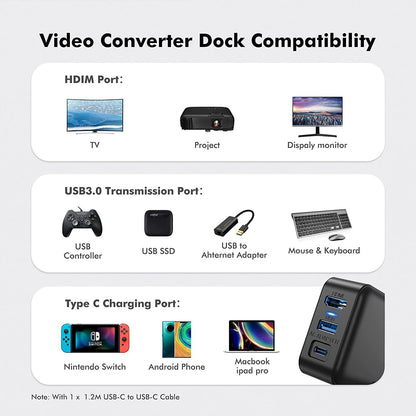 MultiHub Kompatibel med Nintendo Switch  3 in 1 Dock Set EU Version Generic