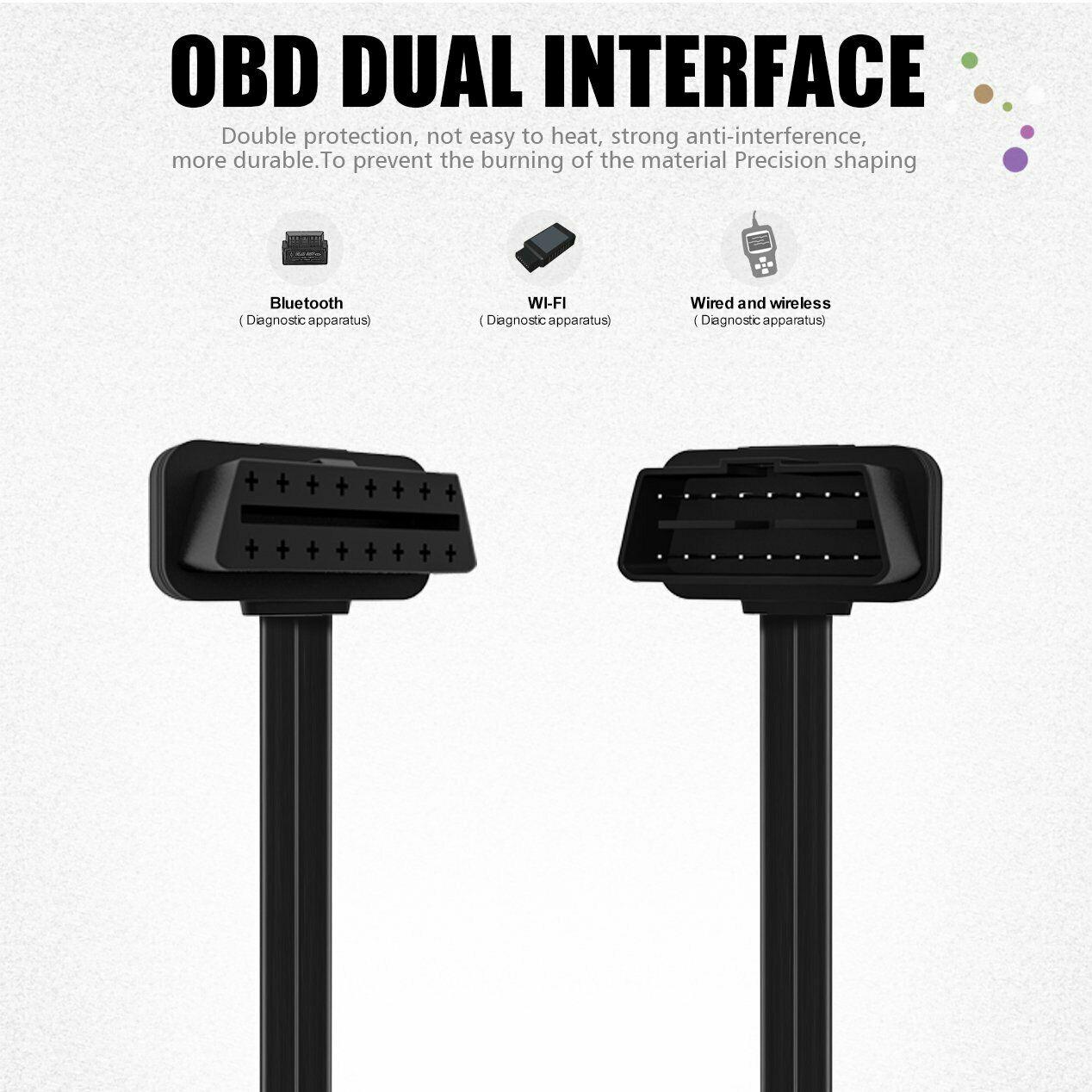 1x1 OBD2 OBDII Splitter förlängningskabel 1x hane 1x hona Generic