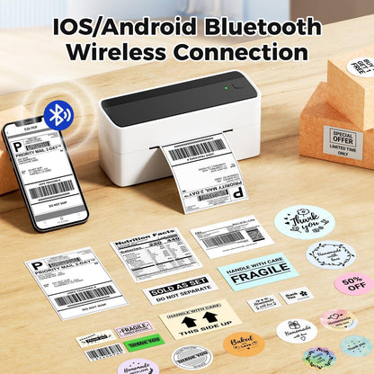PHOMEMO PM-241-BT Bluetooth Fraktetikettskrivare Termisk med 900 etiketter Generic