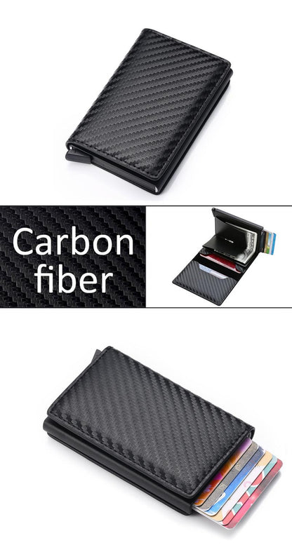 Plånbok med Airtag hållare Carbon RFID Korthållare 5st Kort Generic