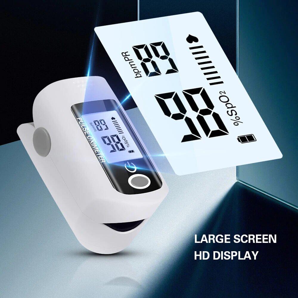 Pulsoximeter Syremätare Oximeter med stort tydlig display Generic