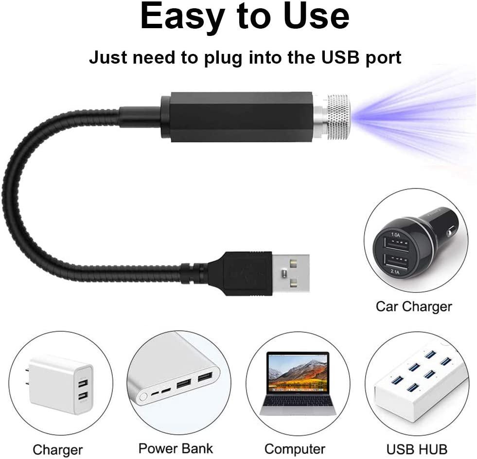 Lila USB driven stjärnljus till bilen, hemmet, sovrummet... Generic