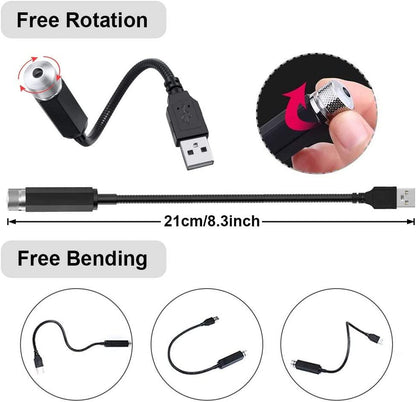 Lila USB driven stjärnljus till bilen, hemmet, sovrummet... Generic
