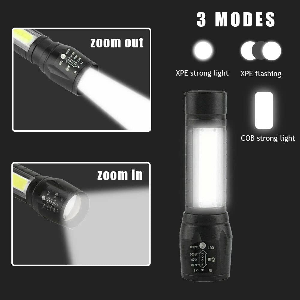 Uppladdningsbar Ficklampa med Dubbla lampor IPX4 Generic