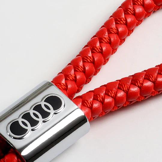 Röd Audi Flätad nyckelring i läder Generic