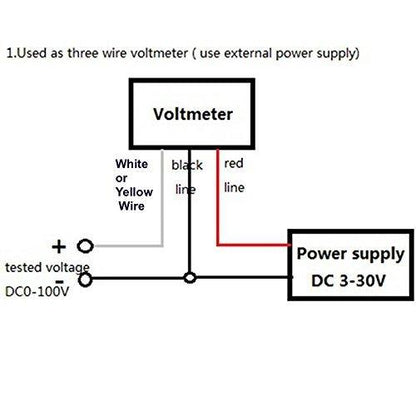 Röd Digital Voltmätare 3.3-30V Generic