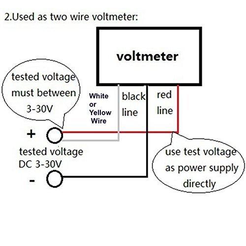 Röd Digital Voltmätare 3.3-30V Generic