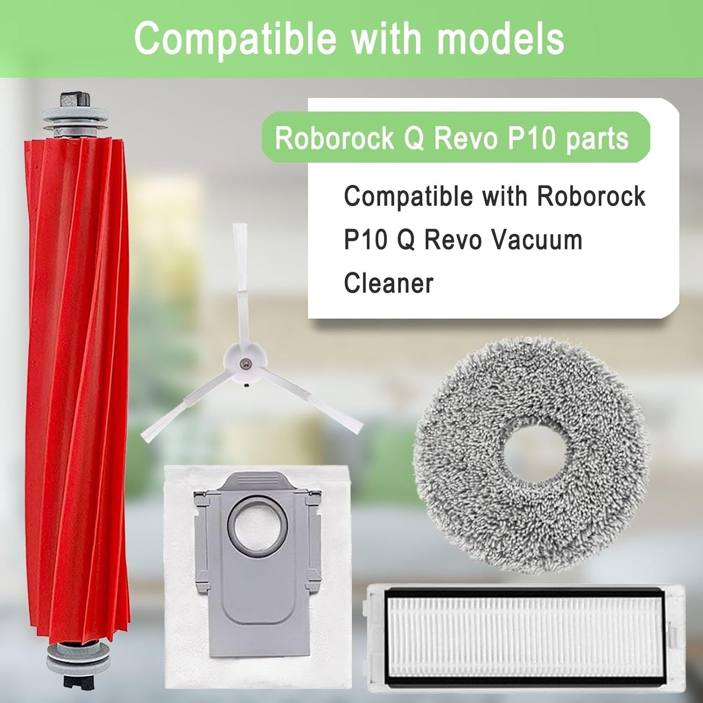 Roborock Q Revo / P10 tillbehör Huvudborste sidoborste Mopp A7400RR... Generic