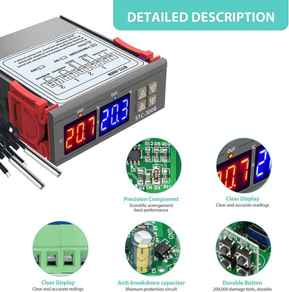 STC-3008 220V Temperaturregulator, PID-regulator Generic