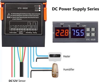STC - 3028 temperatur & fuktighetsregulator , PID-regulator 12V Generic