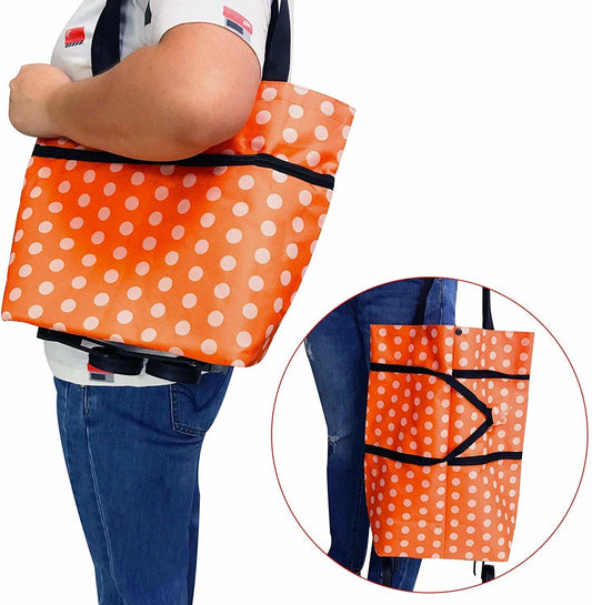 Smart Vikbar Shoppingväska på hjul Orange Vit Generic