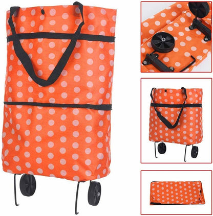 Smart Vikbar Shoppingväska på hjul Orange Vit Generic