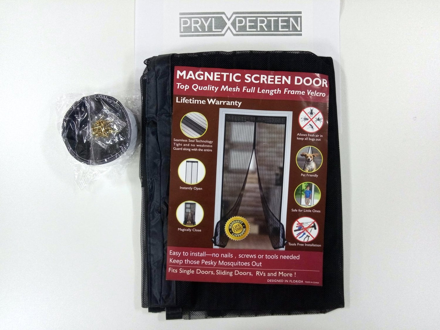 Svart Myggnät magnetiskt för dörr altandörr 210x100 Generic