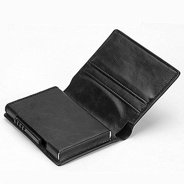 Svart RFID - NFC Skydd Läder Plånbok Med Sedelfack Korthållare Generic