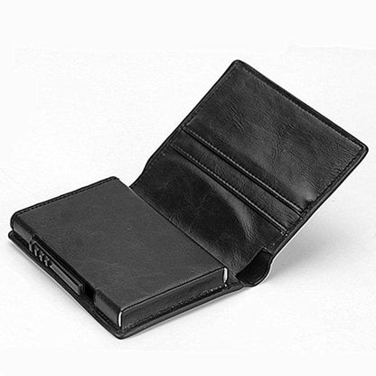Svart RFID - NFC Skydd Läder Plånbok Med Sedelfack Korthållare Generic